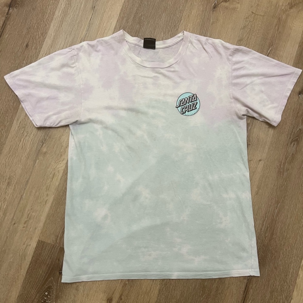 SANTA CRUZ Womens Purple/Green Tie Dye Top